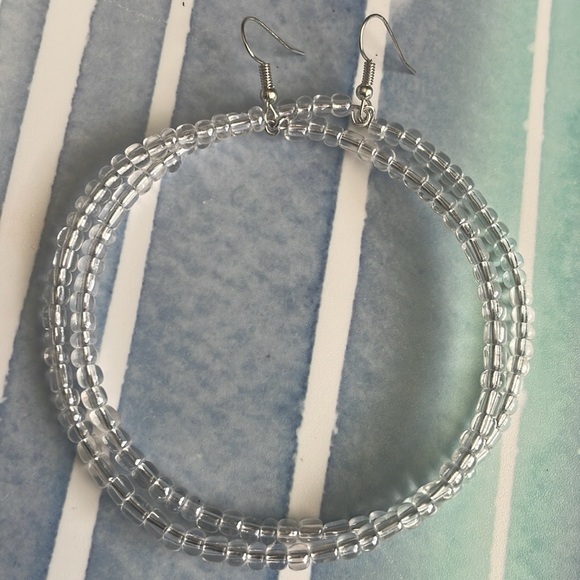 10” Custom Beaded Hoop Earrings - Picture 2 of 4